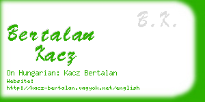 bertalan kacz business card